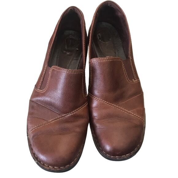 Clarks Brown Patchwork Leather Women’s Loafers - Picture 1 of 5